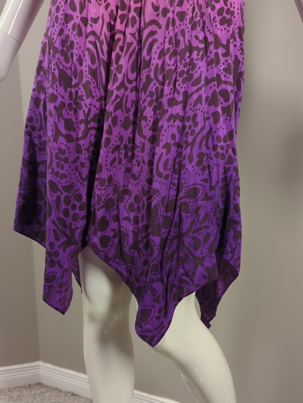 Guess Pink to Purple Ombre Halter Asymmetrical Dress Silk 7 - Picture 3 of 10
